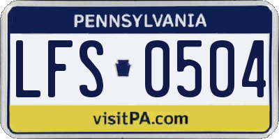 PA license plate LFS0504
