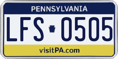 PA license plate LFS0505