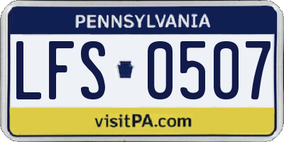 PA license plate LFS0507