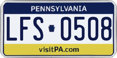 PA license plate LFS0508