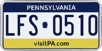 PA license plate LFS0510