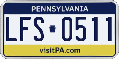 PA license plate LFS0511