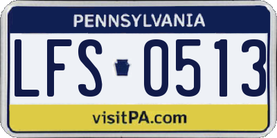 PA license plate LFS0513