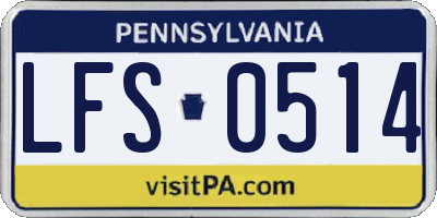 PA license plate LFS0514