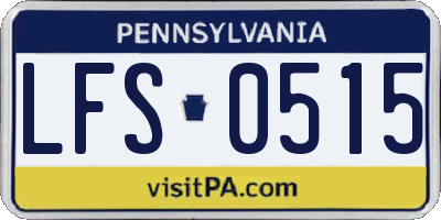 PA license plate LFS0515
