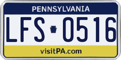 PA license plate LFS0516