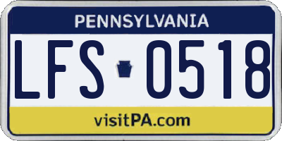 PA license plate LFS0518