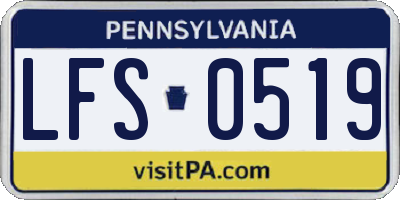 PA license plate LFS0519