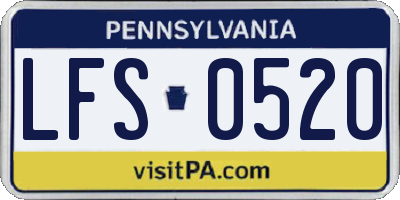 PA license plate LFS0520