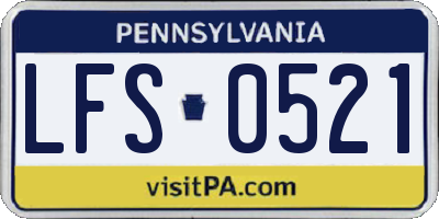 PA license plate LFS0521