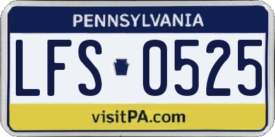 PA license plate LFS0525