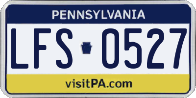 PA license plate LFS0527