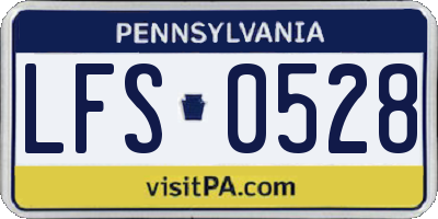PA license plate LFS0528
