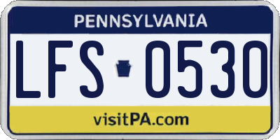 PA license plate LFS0530