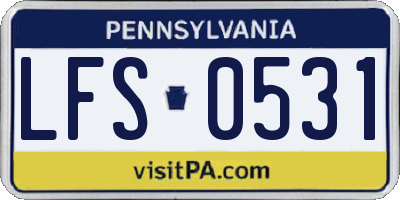 PA license plate LFS0531
