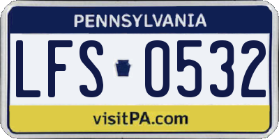 PA license plate LFS0532
