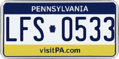PA license plate LFS0533