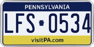 PA license plate LFS0534