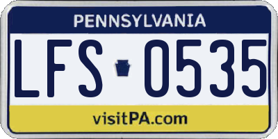 PA license plate LFS0535