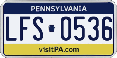 PA license plate LFS0536