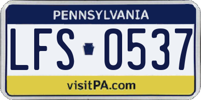 PA license plate LFS0537