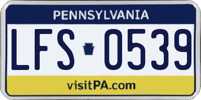 PA license plate LFS0539