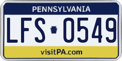 PA license plate LFS0549