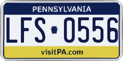 PA license plate LFS0556