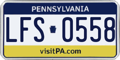 PA license plate LFS0558