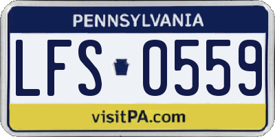 PA license plate LFS0559