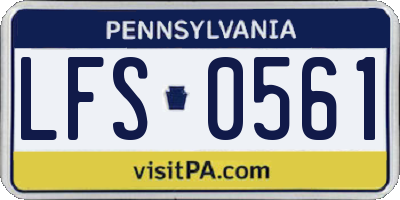 PA license plate LFS0561