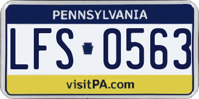 PA license plate LFS0563