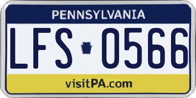 PA license plate LFS0566