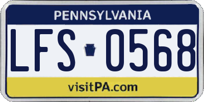 PA license plate LFS0568