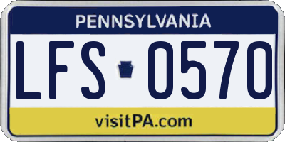 PA license plate LFS0570