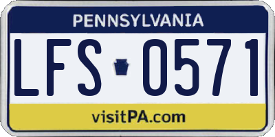 PA license plate LFS0571