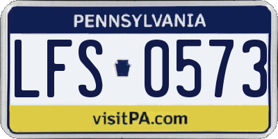 PA license plate LFS0573
