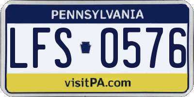 PA license plate LFS0576