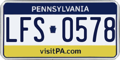 PA license plate LFS0578