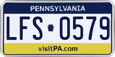 PA license plate LFS0579