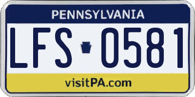 PA license plate LFS0581
