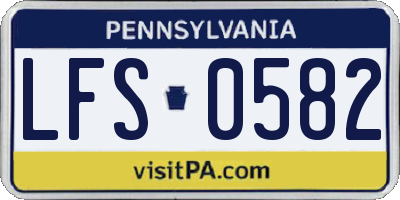 PA license plate LFS0582