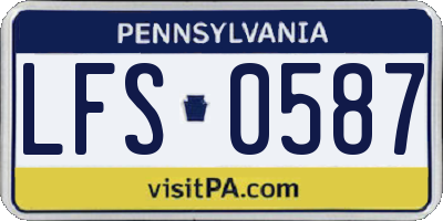 PA license plate LFS0587