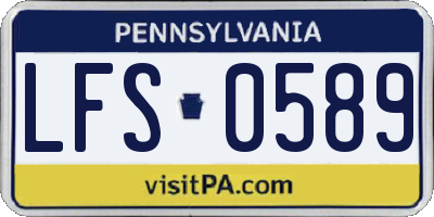 PA license plate LFS0589