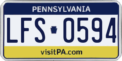 PA license plate LFS0594