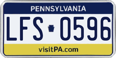 PA license plate LFS0596