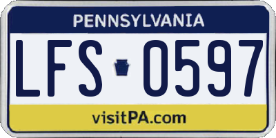PA license plate LFS0597