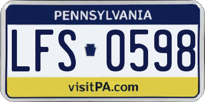 PA license plate LFS0598