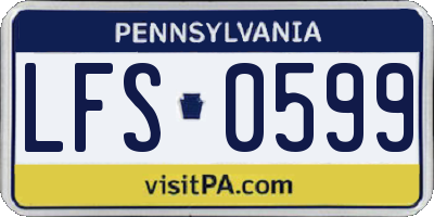 PA license plate LFS0599