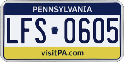 PA license plate LFS0605
